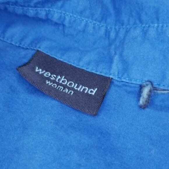 2 Blouse Button Up Down Shirt Blue White Westbound WOMEN'S WOMAN'S XLG - Picture 4 of 8